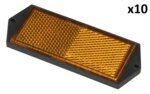 Reflector orange 104x40mm screw mounting x10 pieces
