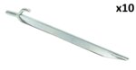 Tent peg 25cm metal with hook x10 pieces
