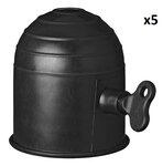 Tow bar cap black with lock x5 pieces