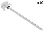 Tent peg 20cm metal screw-in with plastic hook x10 pieces
