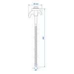 Tent peg 20cm metal screw-in with plastic hook x10 pieces