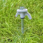 Tent peg 20cm metal screw-in with plastic hook x10 pieces