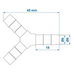 Hose Y-Connector 8mm x10 pieces