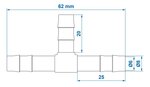 Hose Barb T-Piece 8mm x10 pieces
