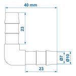 Angled Hose Barb 10 mm x10 pieces