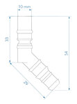 Hose connector with O-ring for 10/12 mm hoses red x5 pieces