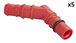 Hose connector with O-ring for 10/12 mm hoses red x5 pieces