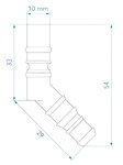 Hose connector with O-ring for 10/12 mm hoses blue x5 pieces