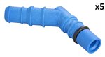 Hose connector with O-ring for 10/12 mm hoses blue x5 pieces