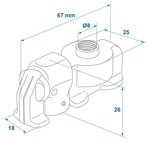 Double stud fitting with thread
