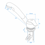 Ceramic Mixer Tap Samba diameter 39 mm chrome x5 pieces