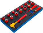 VDE Socket and Screwdriver Set 10 mm (3/8) Drive 17 pcs