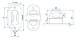 Plastic turn fastener for oval eyelet x4 pieces