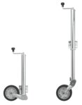 Jockey wheel 570/60 mm with large metal rim and rubber tyre 220 x 65 mm, foldable 300 kg