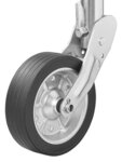 Jockey wheel 570/60 mm with large metal rim and rubber tyre 220 x 65 mm, foldable 300 kg