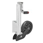 Jockey wheel 73 mm metal rim with rubber tyre 260 x 65 mm foldable