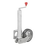 Jockey wheel 60 mm metal rim with rubber tyre 200 x 50 mm foldable
