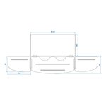 3-piece foldable steel cooking windscreen with base plate 63 x 30.5 x 25 cm
