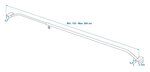 Tarpaulin bracket aluminum extendable 132-204cm for trailer tarpaulin