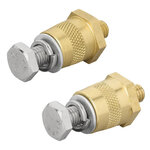 Screw-on battery terminals set (+) and (-) brass M8 with bolt and washer