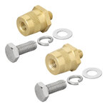 Screw-on battery terminals set (+) and (-) brass M8 with bolt and washer