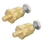 Screw-on battery terminals set (+) and (-) brass M8 with bolt and washer