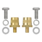 Screw-on battery terminals set (+) and (-) brass M8 with bolt and washer