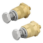 Screw-on battery terminals set (+) and (-) brass M6 with bolt and washer