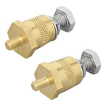 Screw-on battery terminals set (+) and (-) brass M6 with bolt and washer