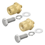 Screw-on battery terminals set (+) and (-) brass M6 with bolt and washer