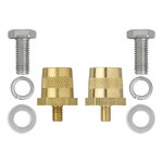 Screw-on battery terminals set (+) and (-) brass M6 with bolt and washer