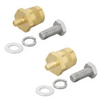 Screw-on battery terminals set (+) and (-) brass M6 with bolt and washer