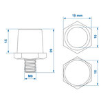 Screw-on battery terminals set (+) and (-) brass M8