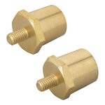 Screw-on battery terminals set (+) and (-) brass M6
