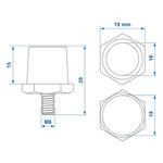Screw-on battery terminals set (+) and (-) brass M6