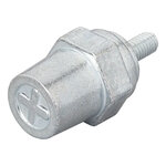 Screw-on battery terminals set (+) and (-) zinc M6