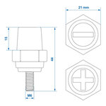 Screw-on battery terminals set (+) and (-) zinc M6