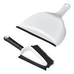 Mini dustpan and brush with silicone bristles and wiper