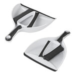 Mini dustpan and brush with silicone bristles and wiper