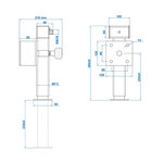 Support Leg 60x60 mm Tiltable SF60 D85 SW19 360-595 mm 1350 kg