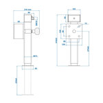 Support Leg 60x60 mm Tiltable SF60 D85 SW19 410-655 mm 1300 kg