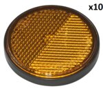 Orange reflector 58 mm self-adhesive with base plate x10 pieces