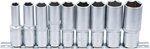 Socket Set, Hexagon, deep 12.5 mm (1/2) drive 10 - 24 mm 9 pcs