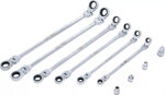 Double Swivel Head Ratchet Wrench Set 8 - 19 mm 10 pcs