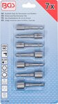 Screw and Nut Extractor Set drive external hexagon (1/4) for Drilling Machines 7-piece