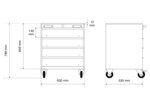 Tool Trolley 4 Drawers Mobile empty for Storage System Combination
