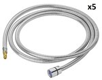 Doucheslang Metaal 1,5 m 3/8 wartel - 1/2 conus x5 stuks