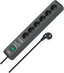 Secure-Tec power strip 6-way black