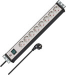 Power strip for switch cabinets 8-way black/light grey 3 m H05VV-F 3G1,5 19 format