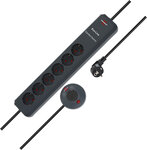 Comfort Switch Power Strip 6-way Anthracite 2m H05VV-F 3G1.5